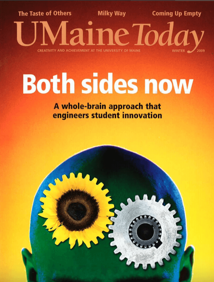 A photo of the cover of the Winter 2009 issue of UMaine Today magazine